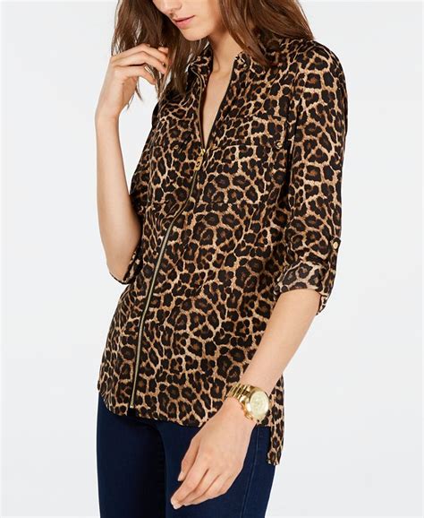 michael kors animal print top|michael kors off shoulder top.